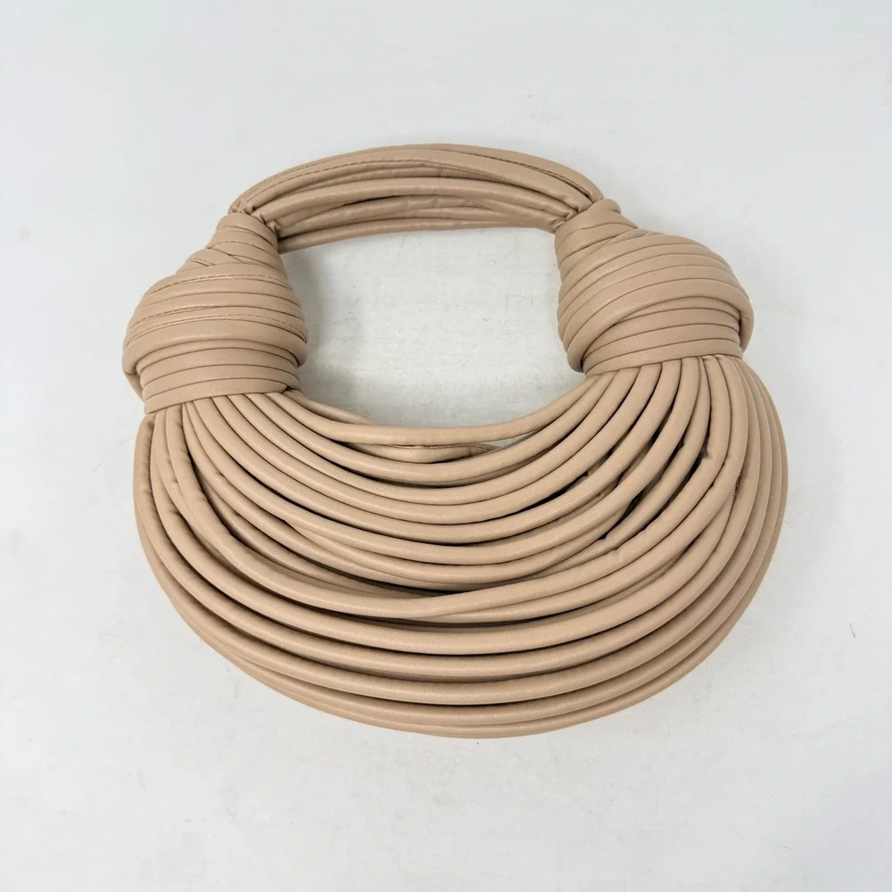 Unbranded Knot Handle Hobo Bag Beige Small Sculptural Minimalist Modernist Chic